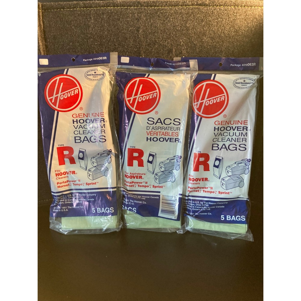 Vtg Hoover Type R Vacuum Bags Genuine OEM PortaPower Tempo Sprint LOT 3 4010063R